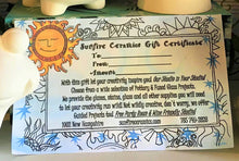 Load image into Gallery viewer, $50 Sunfire Ceramics Gift Certificate